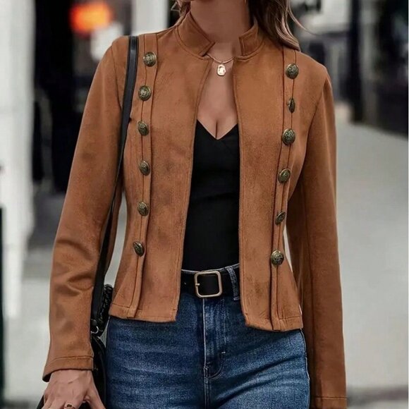 Brown Casual Women's Coat - Picture 3 of 3